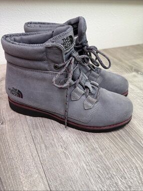 The North Face Women's Gray Lace-Up Suede Boots